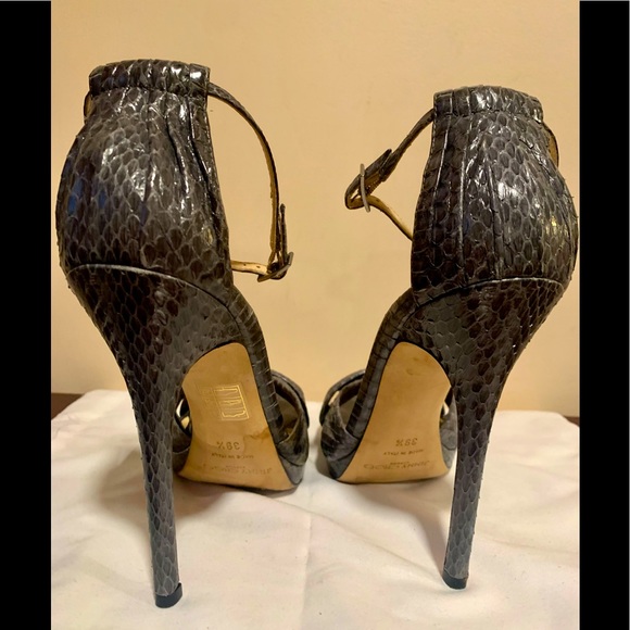 Jimmy Choo Greta Snakeskin Leather Anklestrap heels - Picture 3 of 7